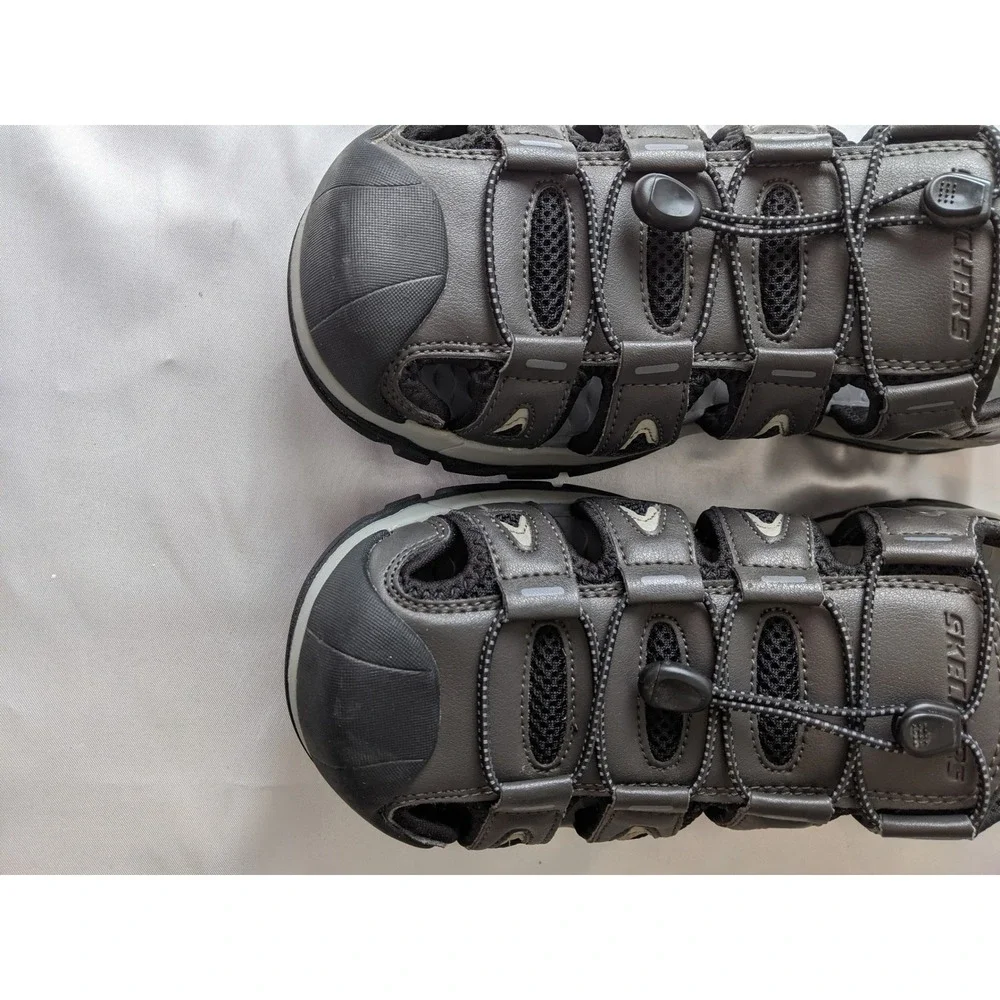 Skechers Mens Relaxed Fit Luxe Foam Fisherman Sandals Gray 204111 Size 11